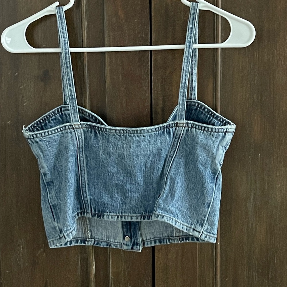Agolde Lola Denim Bustier View 2